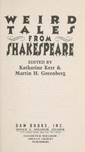 book cover of Weird Tales from Shakespeare (DAW #956) by Katharine Kerr