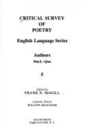 book cover of Critical Survey of Poetry: (English Language Series) by Frank N. Magill