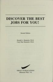 book cover of Discover the Best Jobs for You! by Ronald L. Krannich