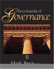 book cover of Encyclopedia of Governance - 2 volume set by Mark Bevir