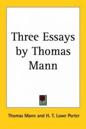 book cover of Three Essays by Thomas Mann by 토마스 만