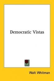 book cover of Democratic Vistas by والت ویتمن