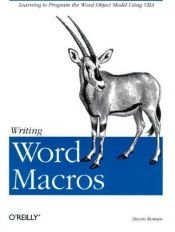 book cover of Writing Word macros by Steven Roman