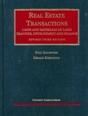 book cover of Real Estate Transactions: Cases and Materials on Land Transfer, Development and Finance (University Casebook Series) by Paul Goldstein