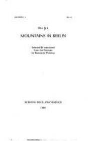 book cover of Mountains in Berlin by Elke Erb