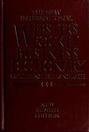 book cover of The new international Webster's pocket business dictionary of the English language by Anonymous