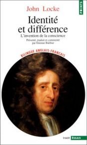 book cover of Identité et différence : an essay concerning human understanding II, xxvii, of identity and diversity : l'invention de la conscience by 約翰·洛克