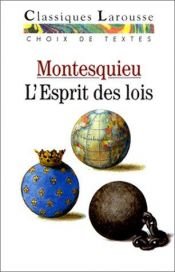 book cover of De l'esprit des lois by Charles Louis de Secondat Montesquieu