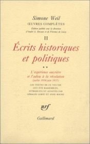 book cover of Oeuvres complètes, tome I : Premiers écrits philosophiques by Simone Weil