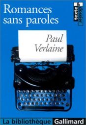 book cover of Romances Sans Paroles (Athlone French poets) by Pols Verlēns