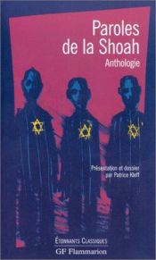 book cover of Paroles de la Shoah : Anthologie by Collectif