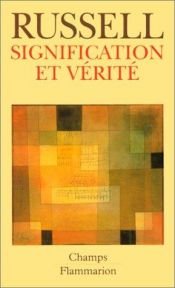 book cover of Signification et vérité by Bertrand Russell