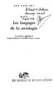 book cover of Les langages de la sociologie by Jerry Herman