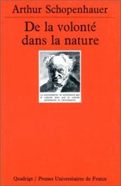 book cover of De la volonté dans la nature by Arthur Schopenhauer