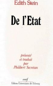 book cover of De l'Etat by 에디트 슈타인