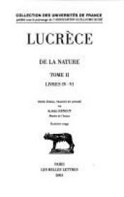 book cover of De la Nature, tome 2, livres IV-VI by Lukrecjusz