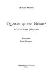 book cover of Qu'est-ce qu'une nation ? et autres écrits politiques by 欧内斯特·勒南
