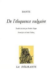 book cover of De l'éloquence du vulgaire by Dante Alighieri