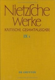 book cover of Nietzsche. Werke, Kritische Gesamtausgabe IX 1. Notizheft N VII 1 by Frīdrihs Nīče