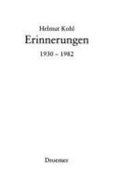 book cover of Erinnerungen: 1930 - 1982 by Helmut Kohl