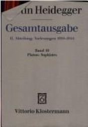 book cover of Gesamtausgabe Abt. 2 Vorlesungen Bd. 19. Platon. Sophistes. by Martin Heidegger