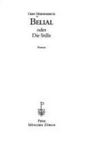 book cover of Belial, oder, Die Stille by Gert Heidenreich