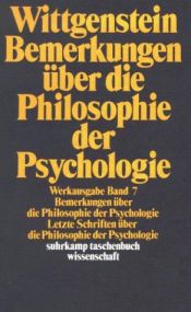 book cover of Bemerkungen über die Philosophie der Psychologie by Ludwig Wittgenstein