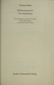 book cover of Selbstkommentare: 'Der Zauberberg'. ( Informationen und Materialien zur Literatur). by Paul Thomas Mann