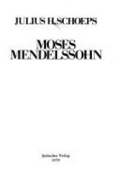 book cover of Moses Mendelssohn by Julius H. Schoeps