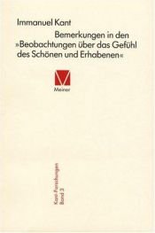 book cover of Bemerkungen in den "Beobachtungen über das Gefühl des Schönen und Erhabenen" by إيمانويل كانت
