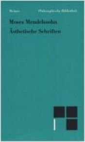 book cover of Ästhetische Schriften by Moses Mendelssohn