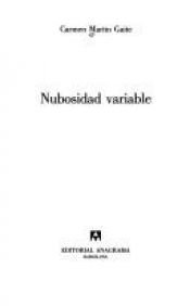 book cover of Nubosidad variable by Carmen Martín Gaite