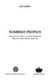 book cover of Nombres propios by José Hierro