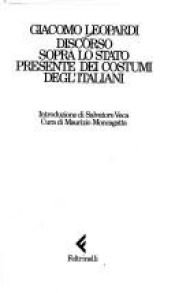 book cover of Discorso sopra lo stato presente dei costumi degl'italiani by Giacomo Leopardi
