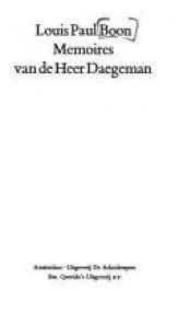 book cover of Memoires van de Heer Daegeman by Louis Paul Boon