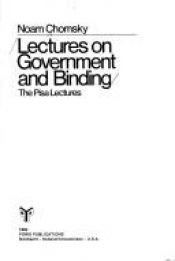 book cover of Lectures on government and binding by Noam Chomsky