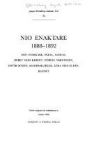 book cover of August Strindbergs samlade verk : [nationalupplaga]. 33, Nio enaktare 1888-1892 by Augustas Strindbergas