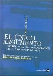 book cover of El único argumento posible para una demostración de la existencia de Dios by Immanuel Kant