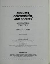 book cover of Business, government, and society : a managerial perspective : text and cases by George A. Steiner