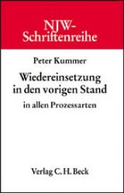 book cover of Wiedereinsetzung in den vorigen Stand. Alle Prozeßarten by Peter Kummer