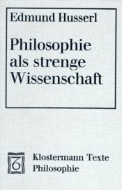 book cover of Philosophie als strenge Wissenschaft by Edmund Husserl