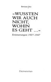 book cover of Wussten wir auch nicht, wohin es geht ... by Bertram Otto