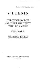 book cover of The Three Sources and the Three Component Parts of Marxism by Vladimir Ilʹich Lenin