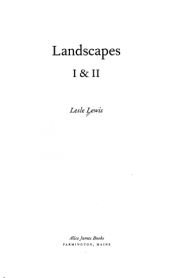 book cover of Landscapes I & II by Lesle Lewis