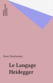 book cover of Le Langage Heidegger by Henri Meschonnic